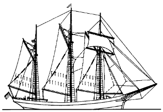 Zeichnung des Segelbootes Albatros